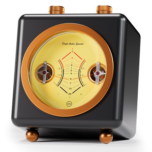 Vintage meter mit mikrofon - vu,